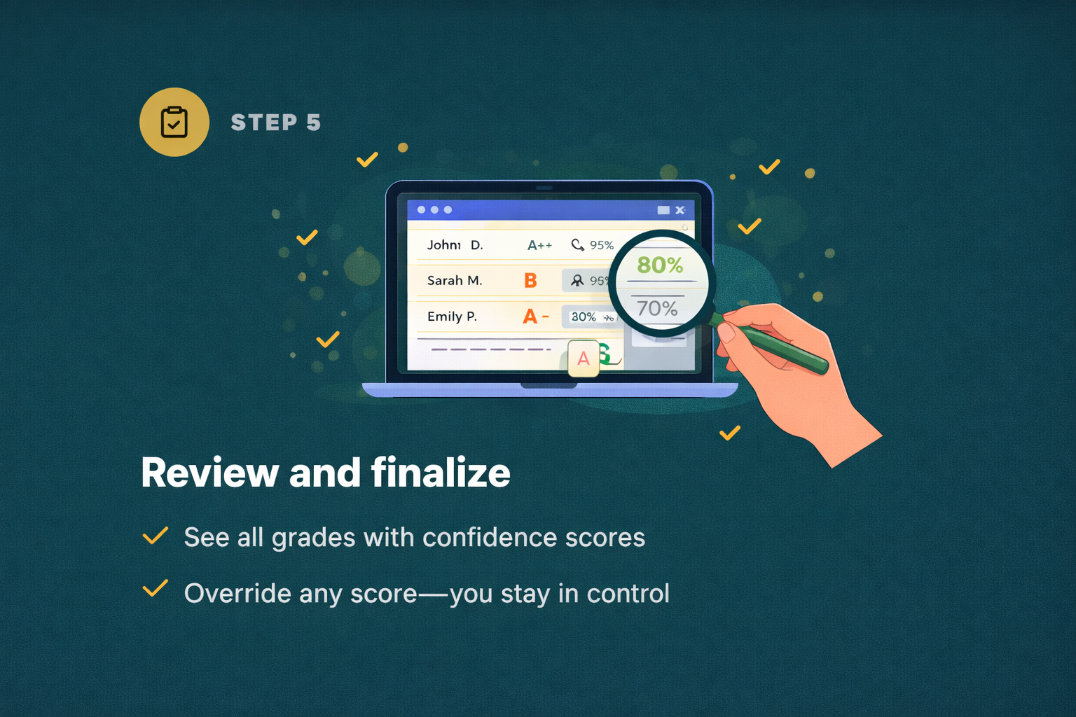 Review agent assessments and finalize grades